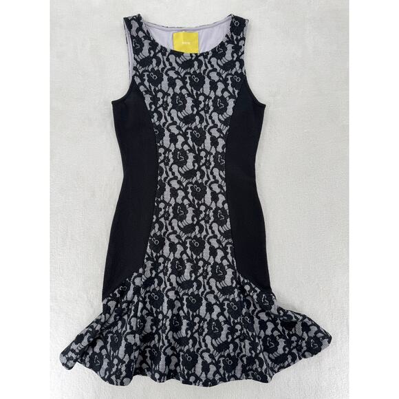 Maeve Anthropologie Black White Lace Dress Stretch Sleeveless Dark Coquette S - Picture 6 of 14